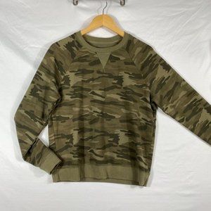 Lucky Brand Camouflage Sweater Long Sleeve Size M Green